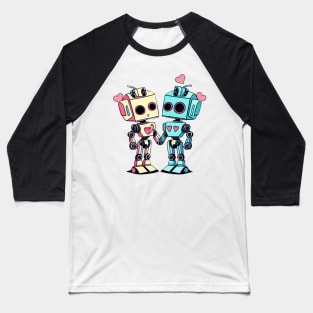 Cute robot lovers - valentine robots design Baseball T-Shirt